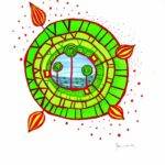 The Green Core: Discovering a Miniature World in a Vibrant Acrylic Mandala