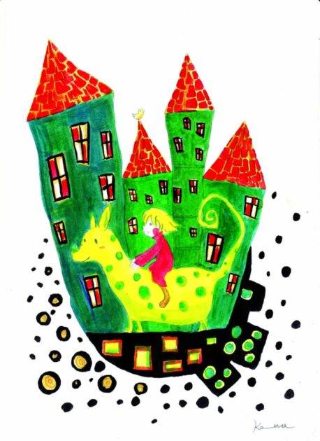 Castle of Dreams: Riding a Spotted Friend in an Acrylic Wonderland