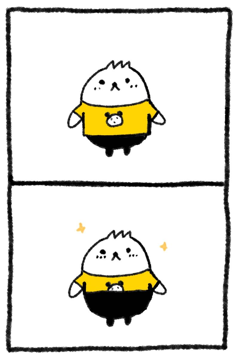 2コマ漫画。落ち着く格好